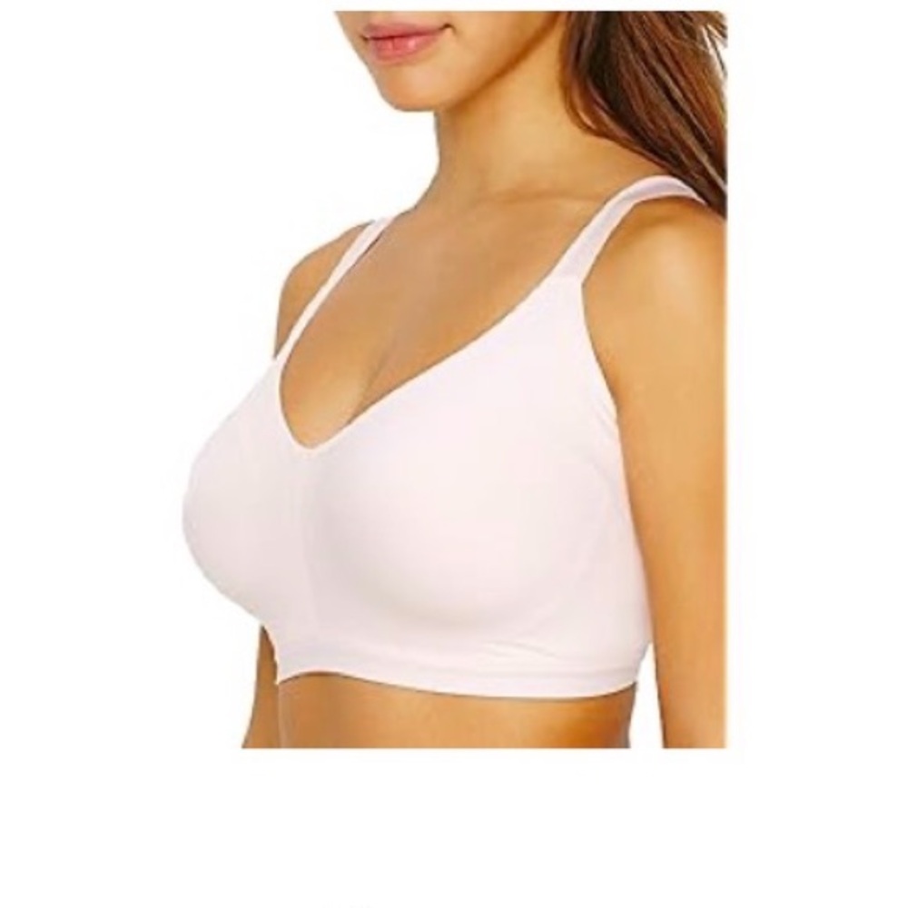 Olga Easy Does It Wire-Free No Bulge T-Shirt Bra, XL, Rosewater
